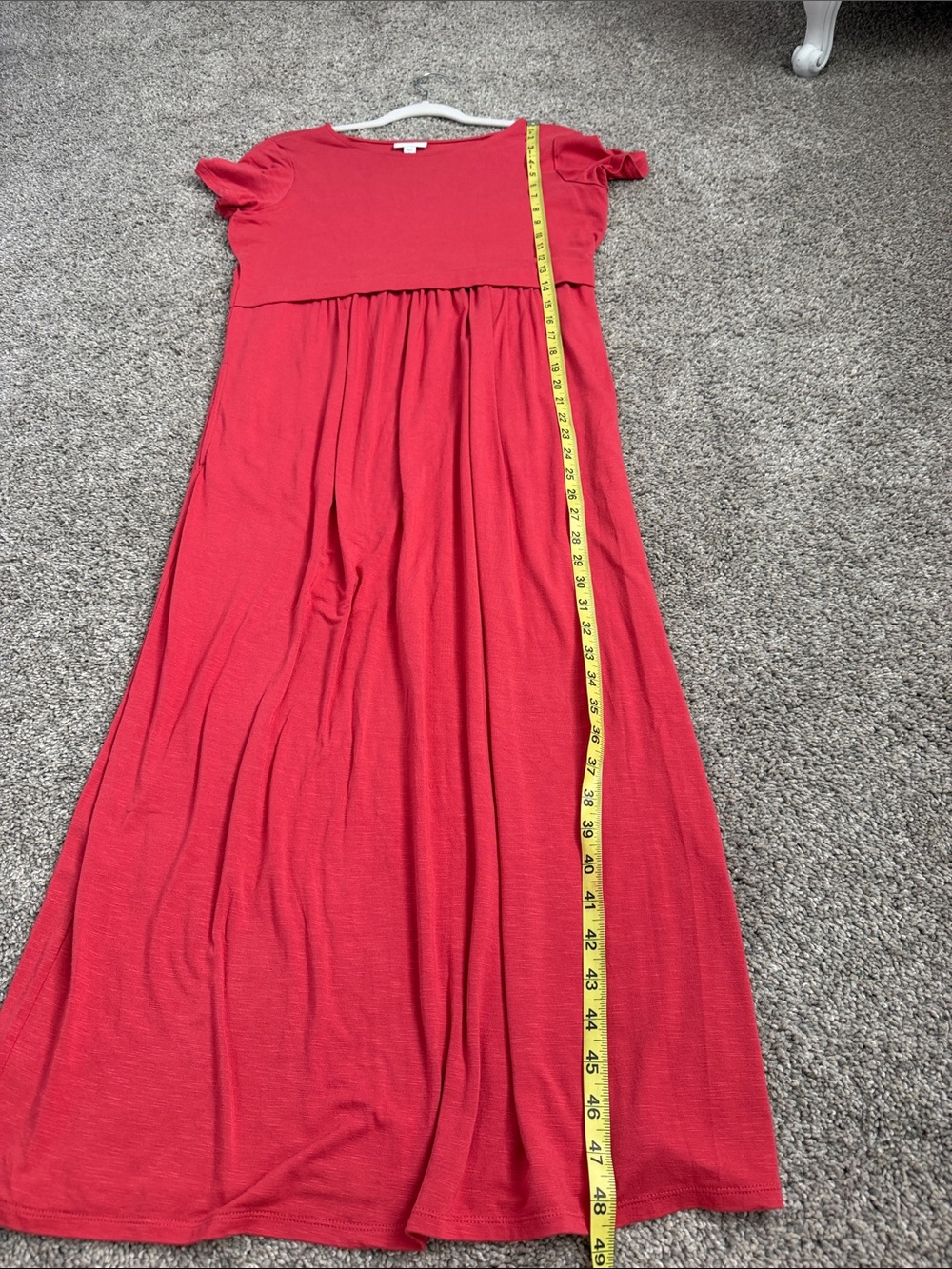 J Jill Coral Maxi Dress, Exc. Cond.- pleats and side pockets that lie flat, Sp - Picture 7 of 8